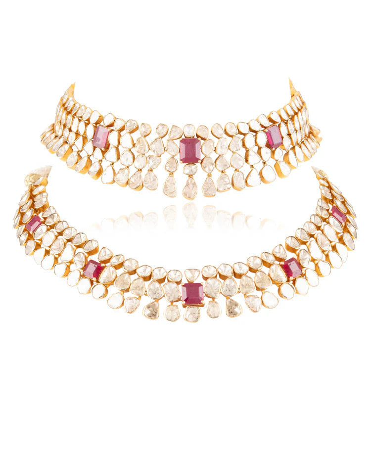 SHANAYA NECKLACE & AYESHA NECKLACE POLKI SET.