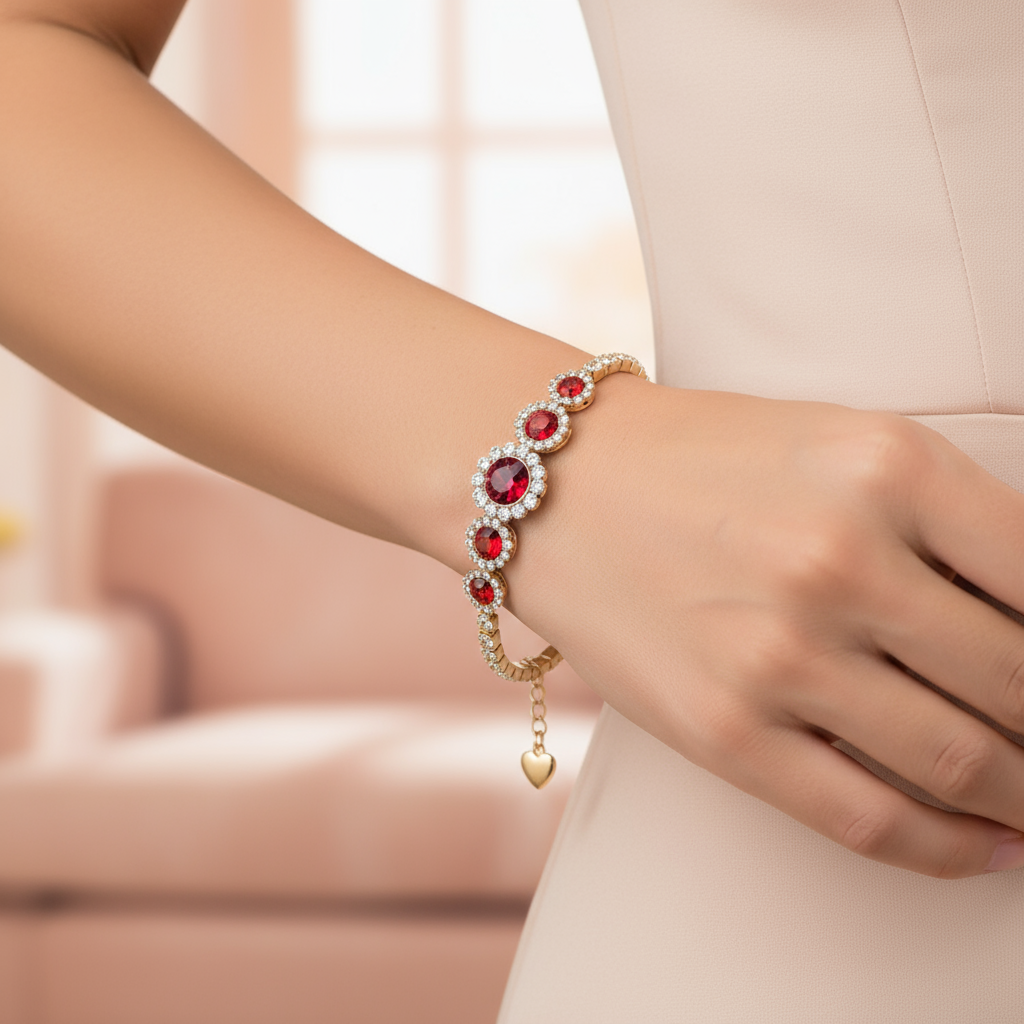 Ruby Crystal Bracelet Lifestyle