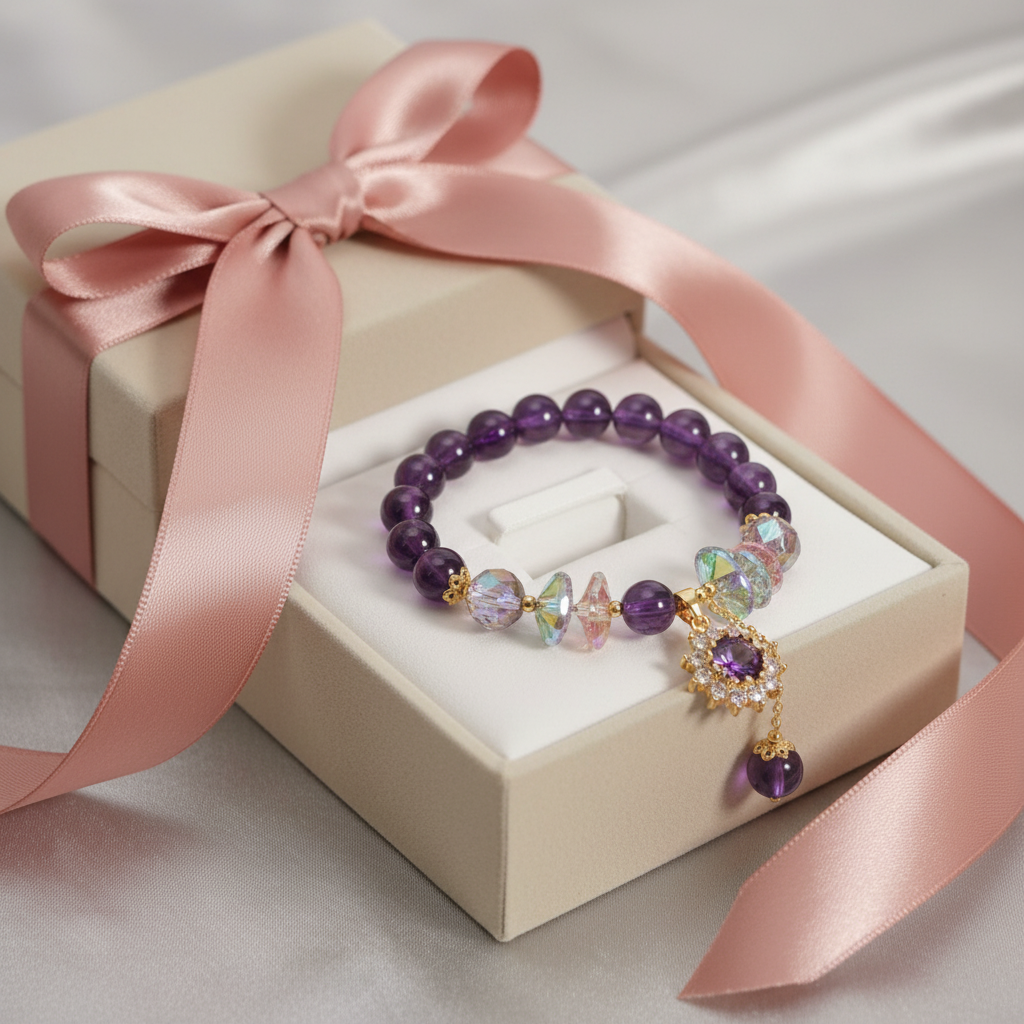 Amethyst Butterfly Bracelet Gift