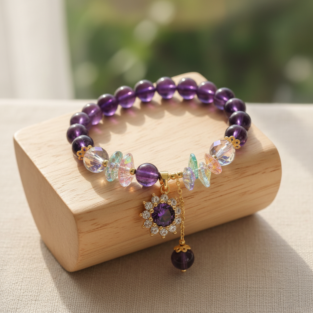 Amethyst Butterfly Bracelet on Display