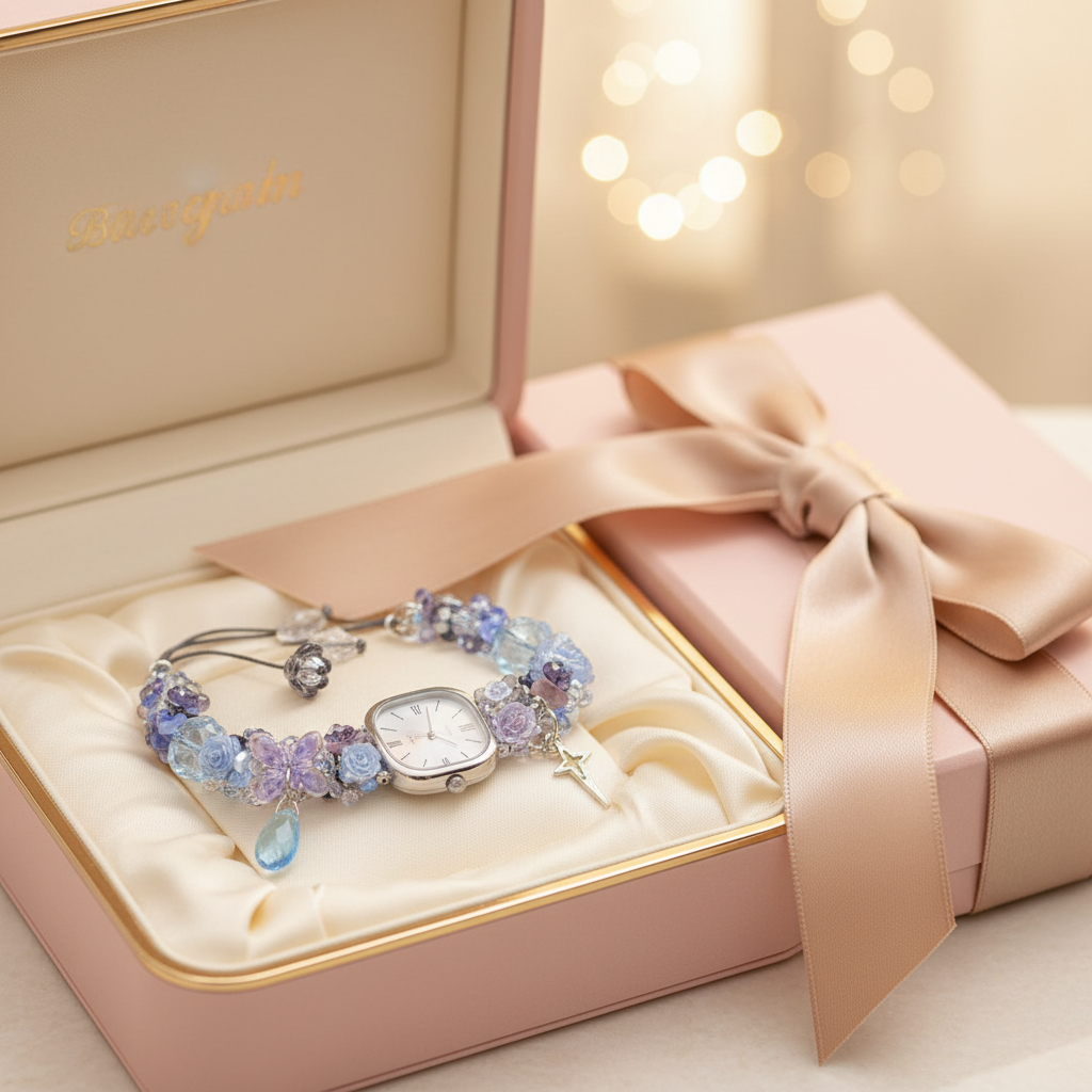 Blue Crystal Watch Bracelet Gift