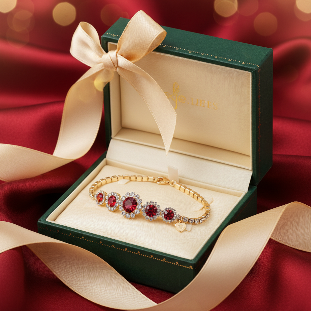 Ruby Crystal Bracelet Gift