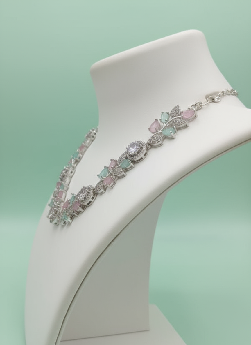 Side profile on mint green background