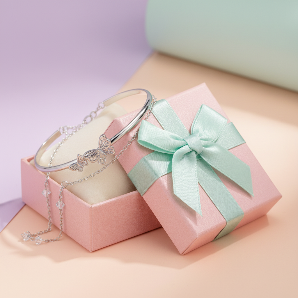 Silver Butterfly Bracelet Gift