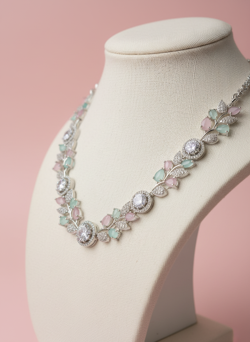 Three-quarter angle on blush pink background