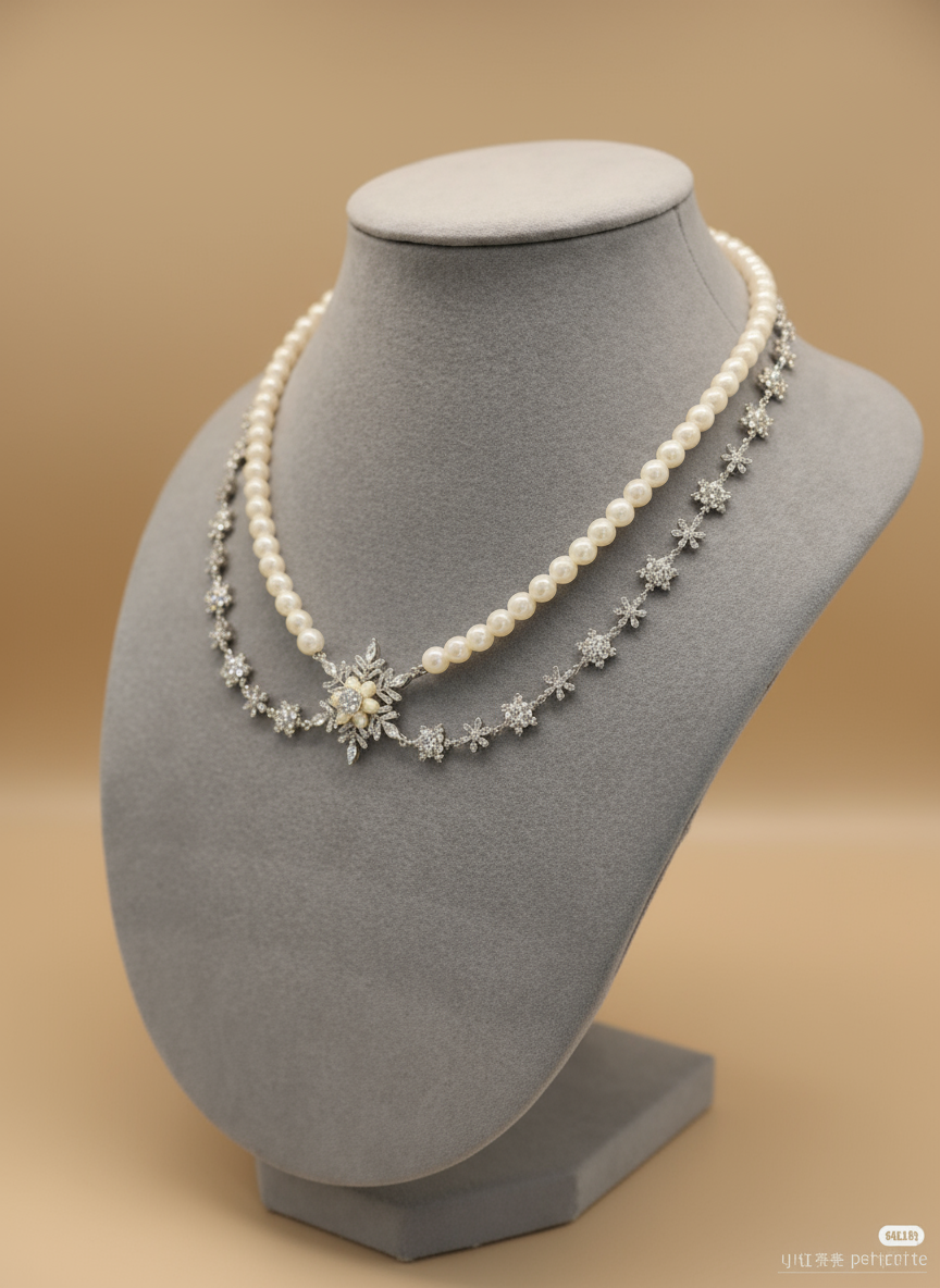 Three-quarter angle on champagne background